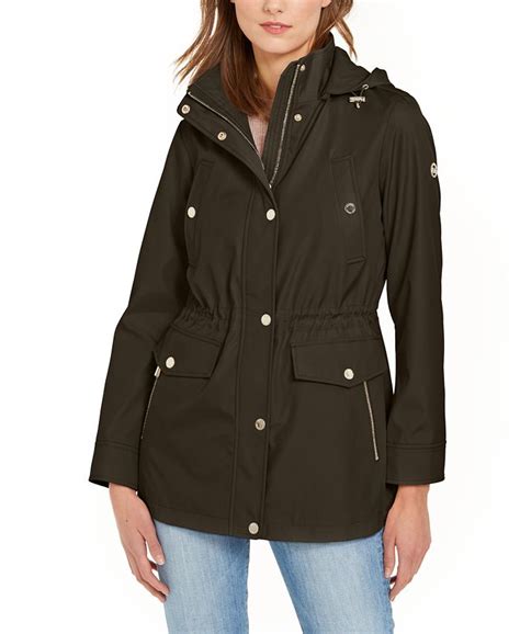 michael kors women's hooded windbreaker|Woven Windbreaker Jacket .